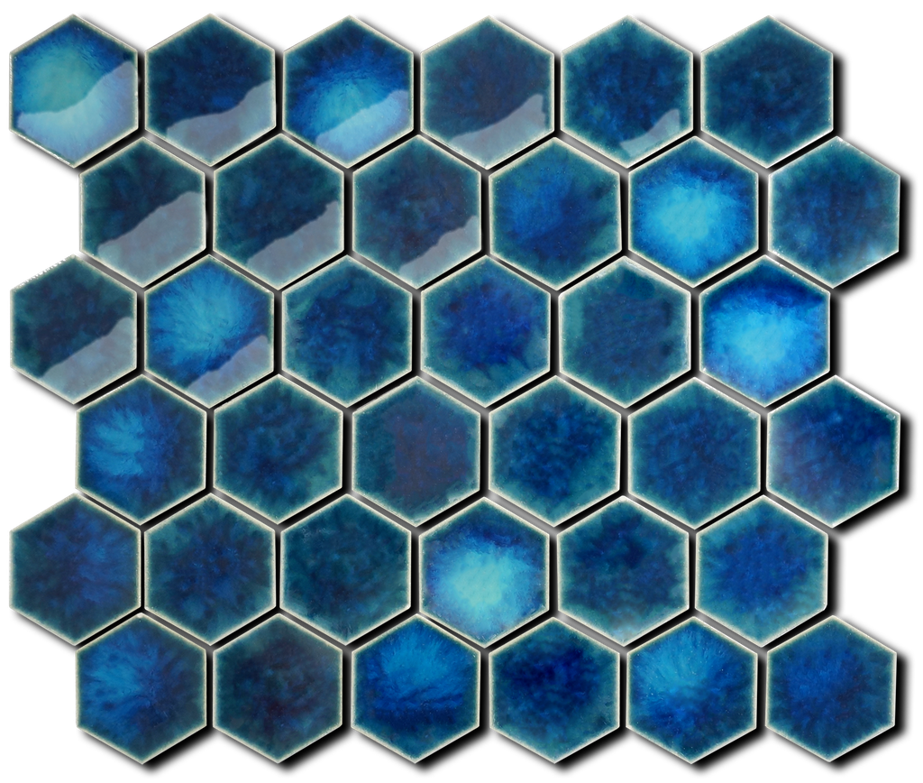 60 x 52mm concave glazed hex field | Zen+Clay